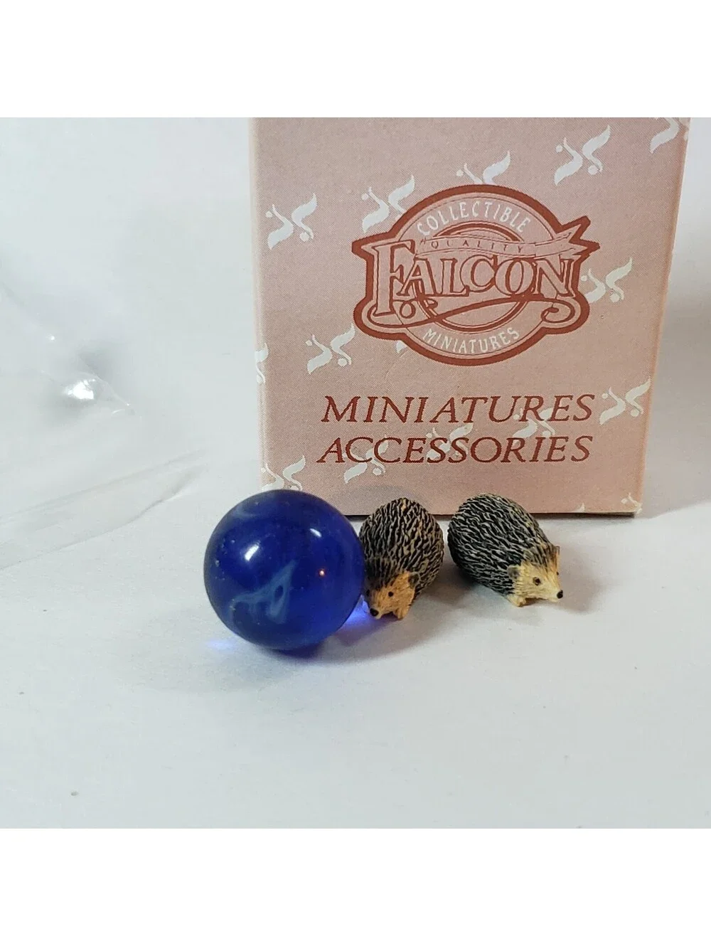 Vintage New Old Stock Falcon Miniatures Accessories Box of 2 Hedgehogs 1:12Scale